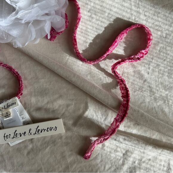 RARE!! For Love & Lemons Flower Fabric Choker Necktie - Picture 4 of 4